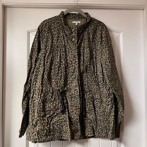 XXL Maurice’s Green Leopard Jacket